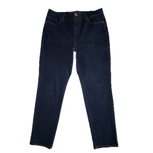 Chico's So Slimming Girlfriend Ankle Jeans Size 1.5 Women's 10 Dark Wash Stretch